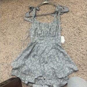 Floral Gray Sleeveless Dress